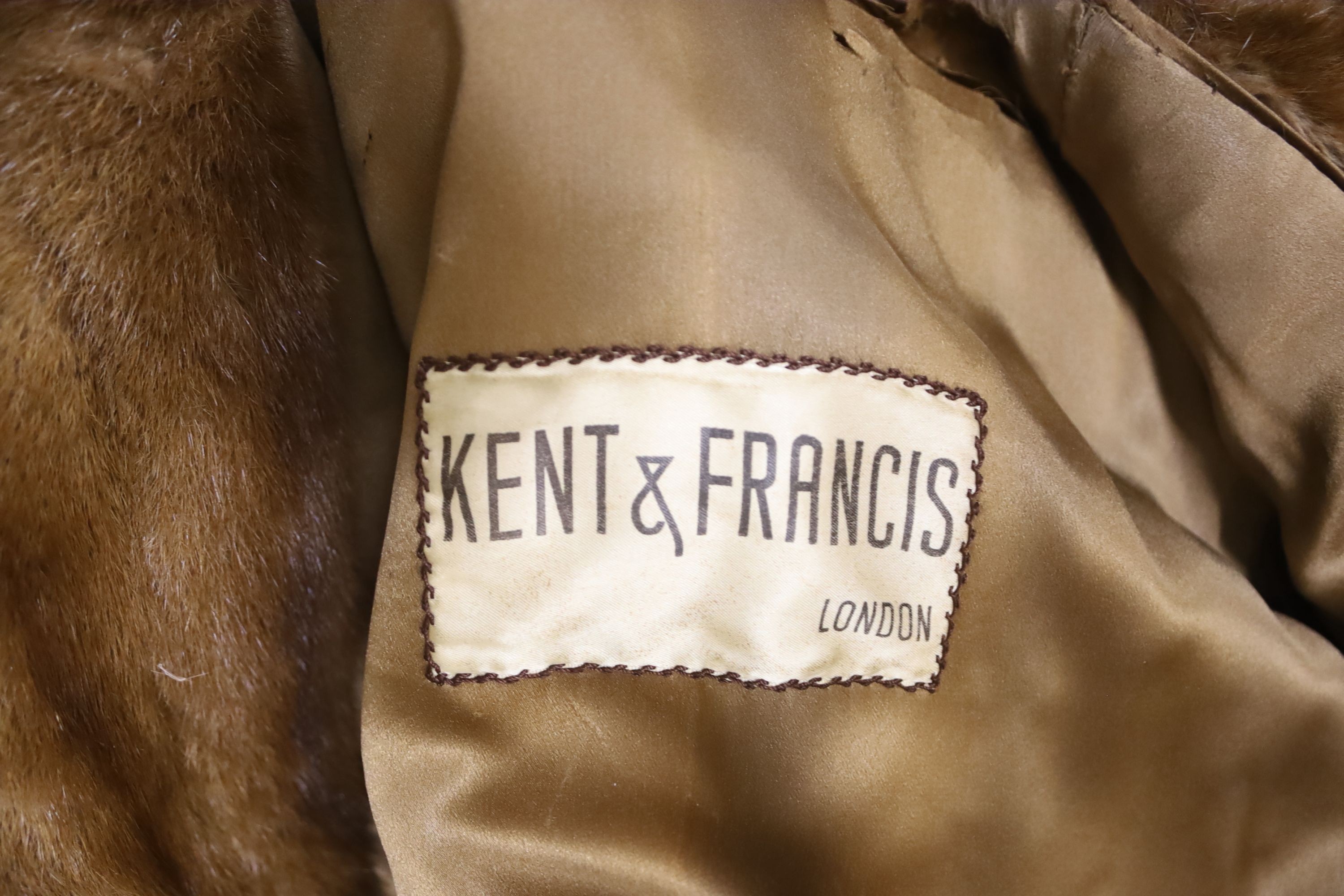 A Kate and Francis brown mink coat